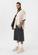 Job Relaxed Fit Lapel Collar Striped Shirt