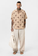 Jaap Oversize Print Detailed Lapel Collar Short Sleeve Shirt