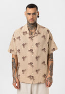 Jaap Oversize Print Detailed Lapel Collar Short Sleeve Shirt