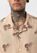 Jaap Oversize Print Detailed Lapel Collar Short Sleeve Shirt