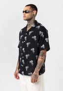 Jaap Oversize Print Detailed Lapel Collar Short Sleeve Shirt