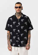 Jaap Oversize Print Detailed Lapel Collar Short Sleeve Shirt