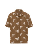 Jaap Oversize Print Detailed Lapel Collar Short Sleeve Shirt