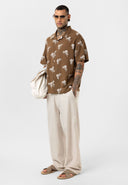 Jaap Oversize Print Detailed Lapel Collar Short Sleeve Shirt