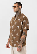 Jaap Oversize Print Detailed Lapel Collar Short Sleeve Shirt