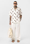 Jaap Oversize Print Detailed Lapel Collar Short Sleeve Shirt