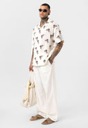 Jaap Oversize Print Detailed Lapel Collar Short Sleeve Shirt