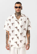 Jaap Oversize Print Detailed Lapel Collar Short Sleeve Shirt