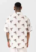 Jaap Oversize Print Detailed Lapel Collar Short Sleeve Shirt