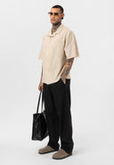 Leon Oversize Lapel Collar Short Sleeve Shirt