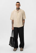 Leon Oversize Lapel Collar Short Sleeve Shirt