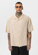 Leon Oversize Lapel Collar Short Sleeve Shirt