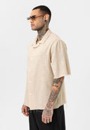 Leon Oversize Lapel Collar Short Sleeve Shirt