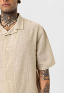 Leon Oversize Lapel Collar Short Sleeve Shirt