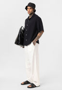 Leon Oversize Lapel Collar Short Sleeve Shirt