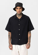 Leon Oversize Lapel Collar Short Sleeve Shirt