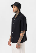 Leon Oversize Lapel Collar Short Sleeve Shirt