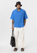 Leon Oversize Lapel Collar Short Sleeve Shirt