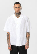 Leon Oversize Lapel Collar Short Sleeve Shirt
