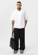 Leon Oversize Lapel Collar Short Sleeve Shirt