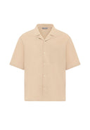 Luc Oversize Lapel Collar Breast Pocket Short Sleeve Shirt