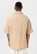 Luc Oversize Lapel Collar Breast Pocket Short Sleeve Shirt