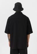 Luc Oversize Lapel Collar Breast Pocket Short Sleeve Shirt