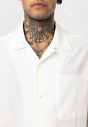 Luc Oversize Lapel Collar Breast Pocket Short Sleeve Shirt