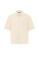 Luc Oversize Lapel Collar Breast Pocket Short Sleeve Shirt