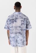 Wessel Oversize Lapel Collar All-over Print Short Sleeve Shirt