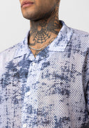 Wessel Oversize Lapel Collar All-over Print Short Sleeve Shirt