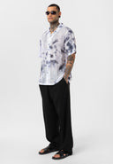 Wessel Oversize Lapel Collar All-over Print Short Sleeve Shirt