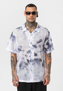 Wessel Oversize Lapel Collar All-over Print Short Sleeve Shirt