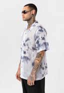 Wessel Oversize Lapel Collar All-over Print Short Sleeve Shirt