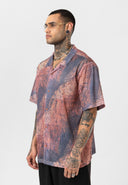 Wessel Oversize Lapel Collar All-over Print Short Sleeve Shirt