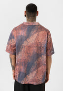 Wessel Oversize Lapel Collar All-over Print Short Sleeve Shirt