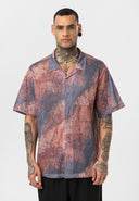 Wessel Oversize Lapel Collar All-over Print Short Sleeve Shirt