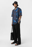 Wessel Oversize Lapel Collar All-over Print Short Sleeve Shirt