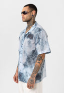 Wessel Oversize Lapel Collar All-over Print Short Sleeve Shirt