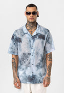 Wessel Oversize Lapel Collar All-over Print Short Sleeve Shirt