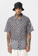 Roel Oversize Lapel Collar All-over Print Short Sleeve Shirt