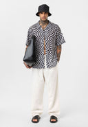 Roel Oversize Lapel Collar All-over Print Short Sleeve Shirt