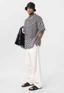 Roel Oversize Lapel Collar All-over Print Short Sleeve Shirt