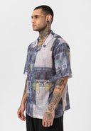 Roel Oversize Lapel Collar All-over Print Short Sleeve Shirt