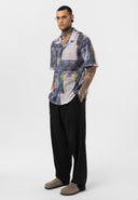 Roel Oversize Lapel Collar All-over Print Short Sleeve Shirt