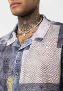 Roel Oversize Lapel Collar All-over Print Short Sleeve Shirt