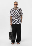 Roel Oversize Lapel Collar All-over Print Short Sleeve Shirt