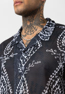 Roel Oversize Lapel Collar All-over Print Short Sleeve Shirt