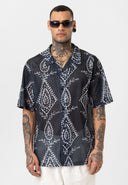 Roel Oversize Lapel Collar All-over Print Short Sleeve Shirt