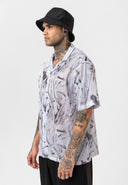 Roel Oversize Lapel Collar All-over Print Short Sleeve Shirt